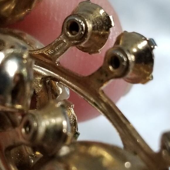 Vintage 80's floral brooch aurora borealis stones 1.1899 - Picture 10 of 16